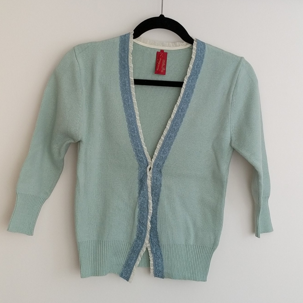 America Exchange cardigan sweater hook eye closure